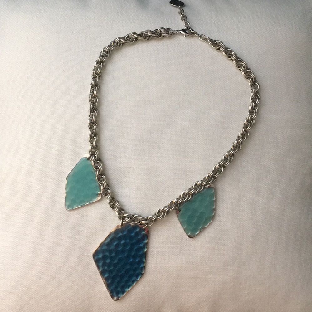 Blue & Silver Wendell August Statement Necklace